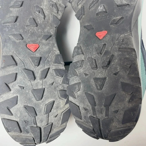 Salomon Womens 9.5 Outline Mid GTX W Navy Blazer Hydro Guacamole Outdoor Shoes - Picture 13 of 16